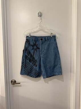 Paper Planes Men's Graphic Print Denim Jorts